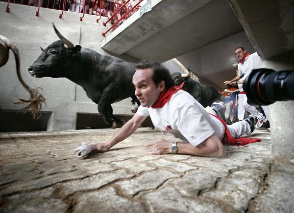 A typical day during the San Fermín festival